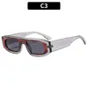 Gafas de sol de estilo nuevo europeo y americano con montura cuadrada irregular de dos colores, empalme personalizado, protección UV, gafas de celebridad de internet para pasarela