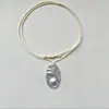 Moda OL tirará de cuerda de cera longitud ajustable cobre platino plateado colgante cadena de suéter collar de moda personalizado para mujer