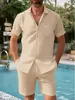 Camisa de manga corta para hombre Amazon 2024 Nuevo traje Verano Holgada Casual de Algodón y Lino Camisa Cardigan en stock