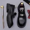 Mocasines de piel para hombre sin cordones, piel de vaca de capa superior, piel genuina para oficina de negocios, suela gruesa, zapatos casuales de negocios para commuting para hombre