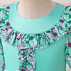 Vestido Nuevo Europeo y Americano para Niñas Manga Larga Estampado Vintage Bloque de Color Bata de Satén Vestido de Fiesta para Niños