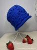 Chapéu de Crochê Feito à Mão Feminino Outono e Inverno Versátil Quente Macio Flor Chapéu Pulôver Chapéu de Lã Tricotado de Camada Dupla Gorro