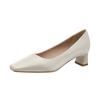 888-1 salto alto de cetim francês fada vento salto grosso sapatos de casamento vermelho pequeno quadrado cabeça temperamento sapatos individuais