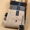 Pantalones gruesos de otoño e invierno para hombre, fibra elástica, algodón, rectos, de tiro medio, lavados, color liso, caqui de otoño, pantalones casuales para hombre