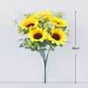 Girasol Flor Artificial Ingeniería Flor de Boda Flor de Seda Girasol Flor Decoración Hotel Decoración Hogar Exportación Venta al por Mayor