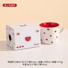 Caneca de Cerâmica de Alta Qualidade, Fresca e Estilosa, com Laço em Formato de Coração, Adequada para Café, Café da Manhã, Escritório, Uso Doméstico e como Presente