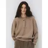 Suéter de lana de alpaca estilo M*ia Tengjie para mujer, nuevo estilo coreano otoño e invierno 2026, color liso simple, cálido, casual, top