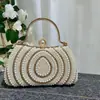 Venta Caliente Transfronteriza de Amazon Vestido de Noche de Perlas para Mujer Bolso de Mano con Incrustaciones de Diamantes Bolso de Mano Bolso de Hombro