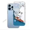 Ins Funda Divertida de Tabla de Surf de Snoopy para Teléfono Apple iPhone15pro Transparente TPU Suave Funda Anticaída