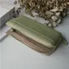 Carteira Feminina Longa Ultra-Pequena em Couro Genuíno Color-Blocked Estilo Japonês Rakuten, Carteira Clutch Média-Longa Feminina Criativa Rakuten