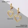 Pendientes de Acero Inoxidable con Forma de Corazón Hueco y Circonita Redonda, Estilo Francés de Lujo Ligero, Pendientes Cruzados para Mujer, Joyería al por Mayor con Sentido de Diseño de Nicho