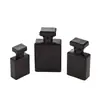 Botellas de Perfume Negras Planas Cuadradas de Gama Alta en Stock, Varios Tamaños, Botellas con Atomizador de Presión de Cierre a Presión, Botellas Dispensadoras de Vidrio Portátiles para Uso Diario
