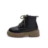 Otoño Invierno 2026 Nuevo Punta Redonda Tacón Medio Tacón Grueso de Moda Botas Martin para Mujer Retro Suela Gruesa con Cordones Comercio Exterior Botas para Mujer