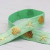Banda elástica de borde de 1.5cm dorada/plateada con conchas y estrellas de mar, estilo marino, pulsera con nudo elástico, diadema, para manualidades