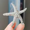 Broche de Estrella de Mar Retro Europeo y Americano Transfronterizo con Pedrería para Mujer, Pin de Nicho de Gama Alta, Venta al por Mayor para Bricolaje, Broche de Traje de Gama Alta