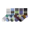 Calcetines Casuales de Punto Otoño-Invierno Nuevo Estilo Bloque de Color Gradiente Rayados de Moda Coreanos Ins Calcetines de Algodón Sin Costuras Calcetines de Media Pantorrilla para Mujer
