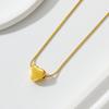 Colar de titânio dourado em formato de coração estilo europeu e americano não desbota corrente de osso de cobra de luxo leve design de nicho temperamento de alto nível