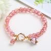 Pulsera personalizada para niña dulce, palomitas de maíz coloridas, cara sonriente de cristal, gato de la suerte, femenina, simple, japonesa y coreana, cuentas explosivas, anillo único