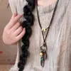 Nuevo Collar de Pluma de Bronce Zen Chino para Mujer Estilo Étnico Bohemio Doble Capa Cadena Larga para Suéter Accesorios