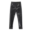 Calça Infantil Novo Estilo Outono/Inverno Acolchoada com Lã Calça Grossa de Couro Sintético Leggings Versátil de Corte Justo para Meninas e Crianças Pequenas Calça Quente