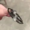 Grampo Bico de Pato Estilo Doce Líquido Pedra Olho de Gato Grampo de Cabelo Borboleta para Mulheres, Grampo Lateral para Franja, Grampo de Cabelo Coreano com Sensação de Luxo Leve e de Alta Qualidade