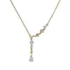 Collar con colgante de gota de agua de circón bañado en oro real de 18k, cadena de clavícula de moda estilo coreano, accesorio de lujo ligero de alta gama