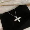 Colar com Pingente de Cruz Estrela de Zircônia Estilo Coreano para Mulheres, Corrente para Clavícula de Luxo Leve de Alta Qualidade, Acessório de Pescoço com Design Exclusivo