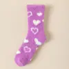 Calcetines de Coral Fleece con Forma de Corazón para Mujer, Nuevos Productos de Otoño e Invierno, No Sueltan Pelusa, Cómodos, Calientes para Dormir, Calcetines Gruesos para el Hogar y el Suelo para Mujer