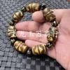 Pulseira de Jade Dentes de Tigre Pulseira Tianzhu Lutong Pulseira de Contas de Barril de Ágata Fosca Wen Play Pulseira Vintage Pulseira