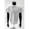 Camiseta de Manga Corta con Hombro Recto, Parche Deconstruido Estilo Americano para Hombre, Top Casual Limpio de Verano, Estilo Old Money, Manga Media Holgada