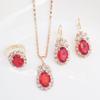 Conjunto de brincos e colar com strass colorido, conjunto de presente para noiva