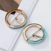 Resina de Acetato Branca Pérola Madre-Pérola Metal Dupla Cor Série Circular Fivela Estilo Japonês com Três Níveis de Ajuste
