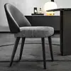 Cadeira de jantar italiana Cadeira de madeira maciça doméstica simples moderna Restaurante casual moderno Moda Creative Encosto Tecnologia Cadeira de pano