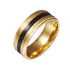 Europa y Estados Unidos transfronterizo nueva moda dos pasos fibra de carbono acero inoxidable anillo de hombre Joker anillo de alto sentido joyería al por mayor