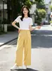 Pantalones Anchos con Bloques de Color de Rayas Dopamina Decorados con Cinturón para Hombre, Nuevos Pantalones Casuales Ligeros Sueltos Estilo Coreano de Verano para Mujer