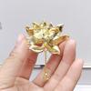 Broche de Lótus pingando óleo corsage de Pérola nicho de alta qualidade alfinete de joia médio-antigo esmalte vintage para roupas femininas