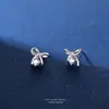 Pendientes de Aro de Plata 999 para Mujer Diseño Simple Clásico Sentido de Diseño Pendientes de Plata de Ley Pendientes de Circonita Lujo Ligero