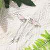 Brincos de Cristal Gradiente com Borla de Agulha de Prata Pequena Fresca Studs de Orelha Exquisitos de Luxo Leve de Alta Qualidade Brincos de Moda Distintivos