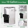 Jardinería Mejorada bolsa plateada para plantar patatas Tela no tejida impermeable Bolsa de fieltro para plantar patatas y tomates