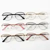 Nuevo negocio metal diamante ceja miopía marco de gafas moda viajero ojo de gato luz azul anti-reflejo plano