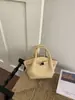 Bolso de Mano de Mimbre con Cordón Vintage para Mujer, Nuevo Modelo 2026, Superficie Suave, Bolso de Hombro Casual, Bolso Cruzado Simple