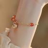 Pulseira Antiga Cor Vermelho Marinho Laranja Namorada Estilo Feminino com Sino Design de Nicho Ins Celebridade da Internet Novo Presente