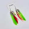 Pendientes de Plumas Coloridos Bohemios Transfronterizos Carnaval Europeo y Americano Navidad Diseño de Nicho Pendientes de Borla de Cuentas de Semilla para Mujer