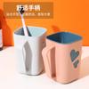 Taza de Cepillo de Dientes de Conejo de Dibujos Animados para Pareja Baño Doble Capa Dos Colores Corazón Taza de Cepillo de Dientes Almacenamiento de Cepillos de Dientes Taza para Enjuague Bucal