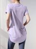 Ropa de yoga de manga corta de verano, nueva, de longitud media, que cubre la cadera, adelgazante, de secado rápido, transpirable, camiseta deportiva de fitness para mujer, fina