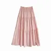 Falda de pastel blanca para mujer primavera y verano nuevo estilo falda estilo dulce falda pequeña de longitud media cintura alta falda elegante