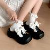 Zapatos de Verano para Mujer Eva con Plataforma, Punta Cerrada, Cómodos, Estilo Lolita con Lazo, Zapatos de Playa Casuales