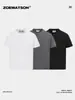 Camiseta de Manga Corta con Cuello Henley Estilo Old Money para Hombre Zoewatson Verano Peso Pesado Casual Americano Versátil Top de Manga Corta