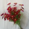 Crisântemo artificial de sol com 6 cabeças, girassol pequeno, crisântemo de verão estilo jardim Monet, decoração de arranjo floral de casamento, flores falsas para fotografia em casa