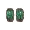 Pendientes Curvos de Esmeralda Colombiana, Pendientes de Circonita de Lujo Ligero y Alta Gama, Pendientes Retro Transfronterizos Europeos y Americanos